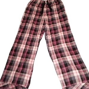 Victoria's Secret Black and Pink Plaid Pajama Set Size Small